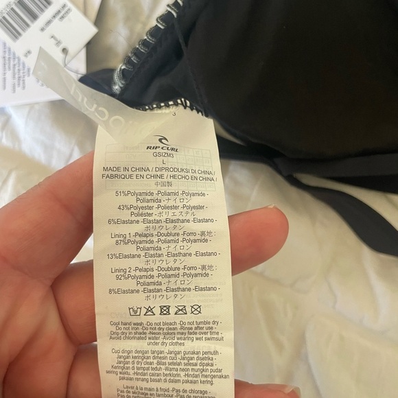 Rip Curl Black and White Patterned Bralette - Picture 7 of 7